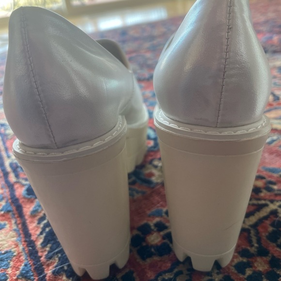 Chunky Platform Slip On Shoes! Shiny White. Size 39 - Picture 7 of 10